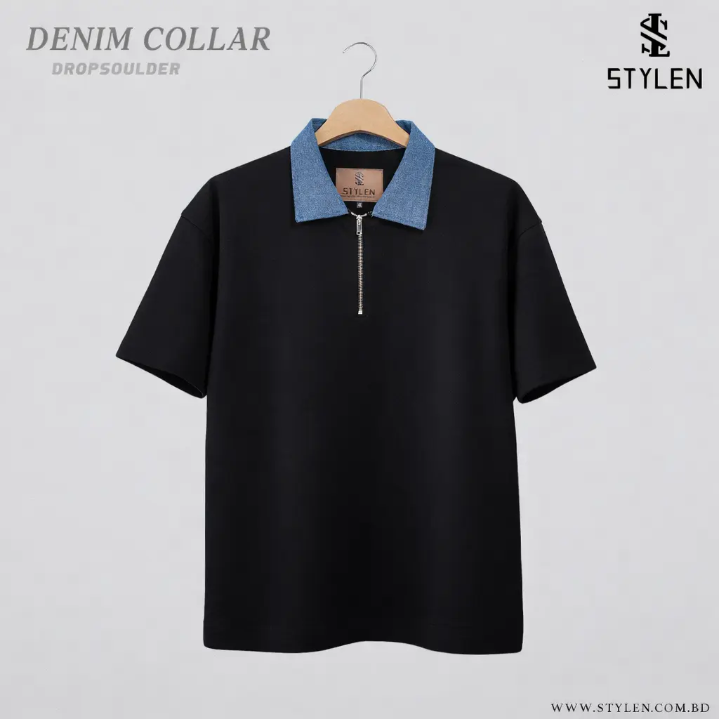 solid-denim-polo-drop-shoulder